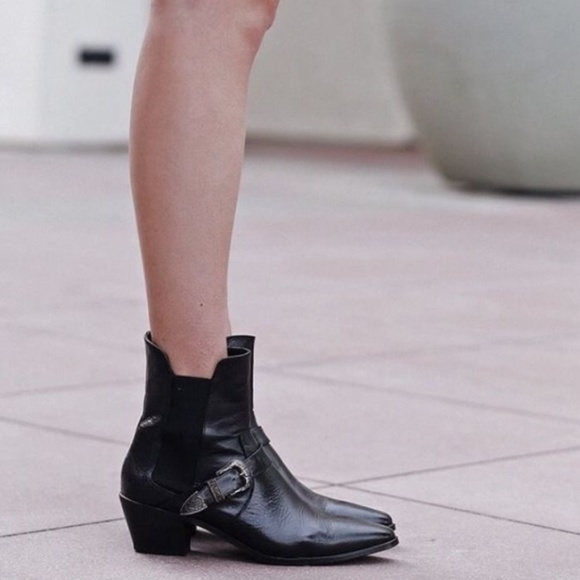 zara cowboy ankle boots